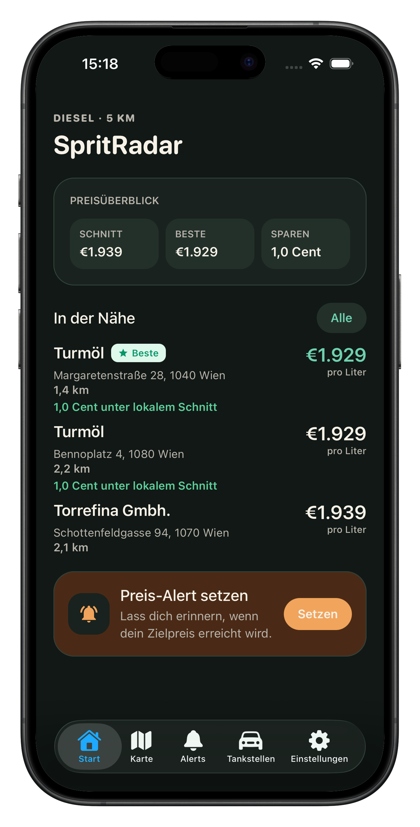 SpritRadar App Screenshot